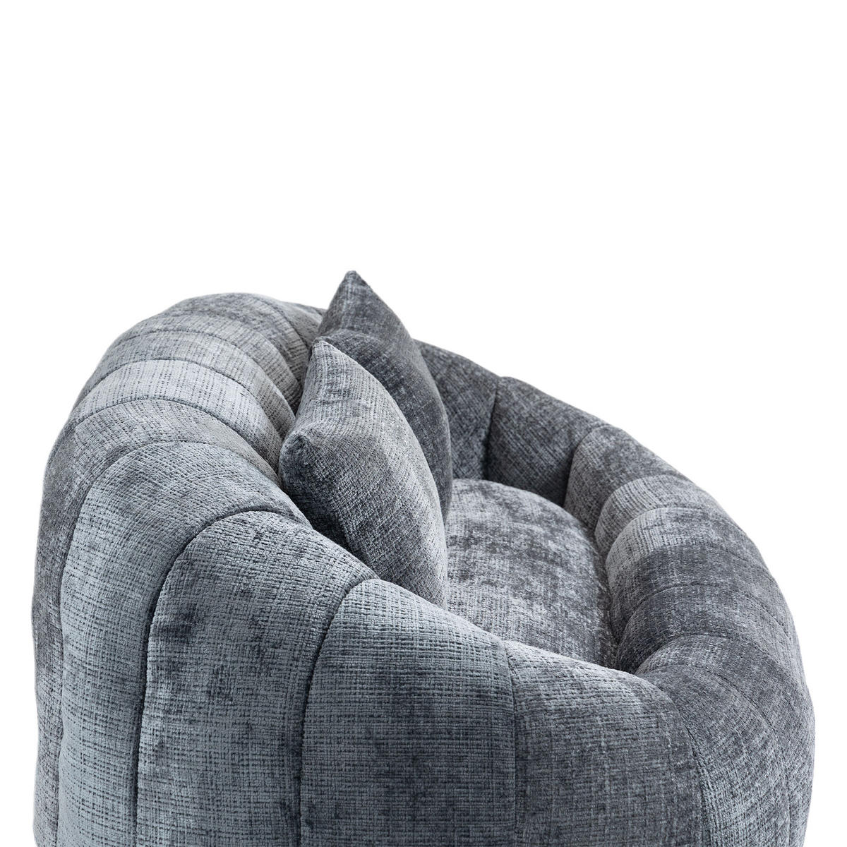 SITZSACK Chenille Grau - Grau, Textil (95/63/145cm) - WISHDOR