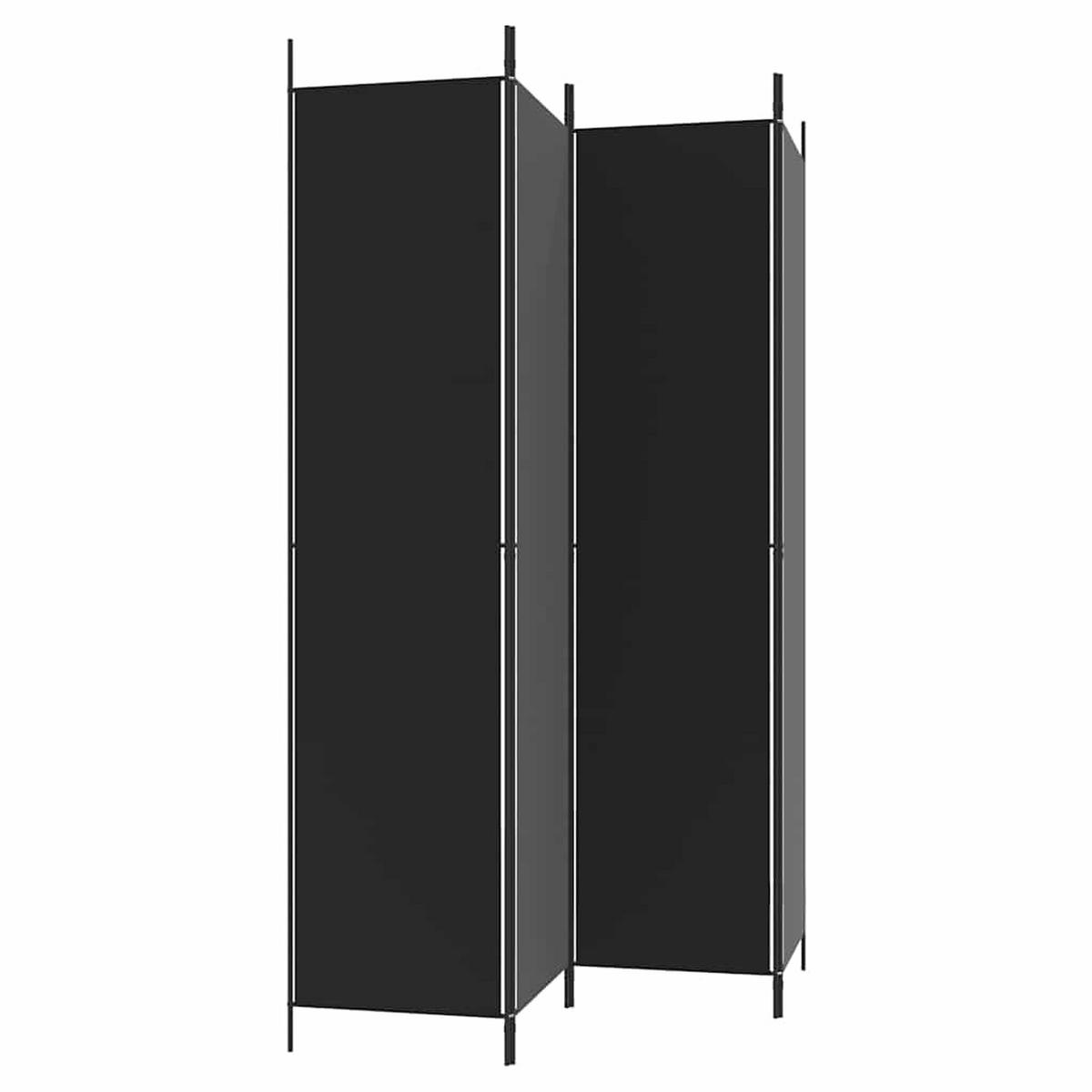 PARAVENT 4-teilig Schwarz 200/220 Cm Stoff - Schwarz, Textil (200/220/0.1cm) - vidaXL