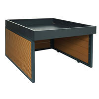 MÄHROBOTER-GARAGE mit Pflanzkasten 40x60x73cm WPC Metall Eiche-Optik - Eichefarben, Metall (60/40/73cm) - PROREGAL