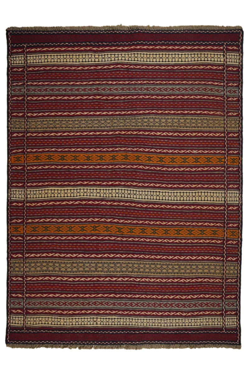 HANDWEBTEPPICH Kelim Kordi Mehrfarbig 199/147 cm Schurwolle - Multicolor, Textil (147/199cm) - Looma