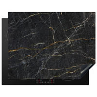 HERDABDECKPLATTE Marmor - Schwarz - Gold - Grau - Marmorstruktur 77x59 cm - Goldfarben, Kunststoff (77/0.2/59cm) - MuchoWow