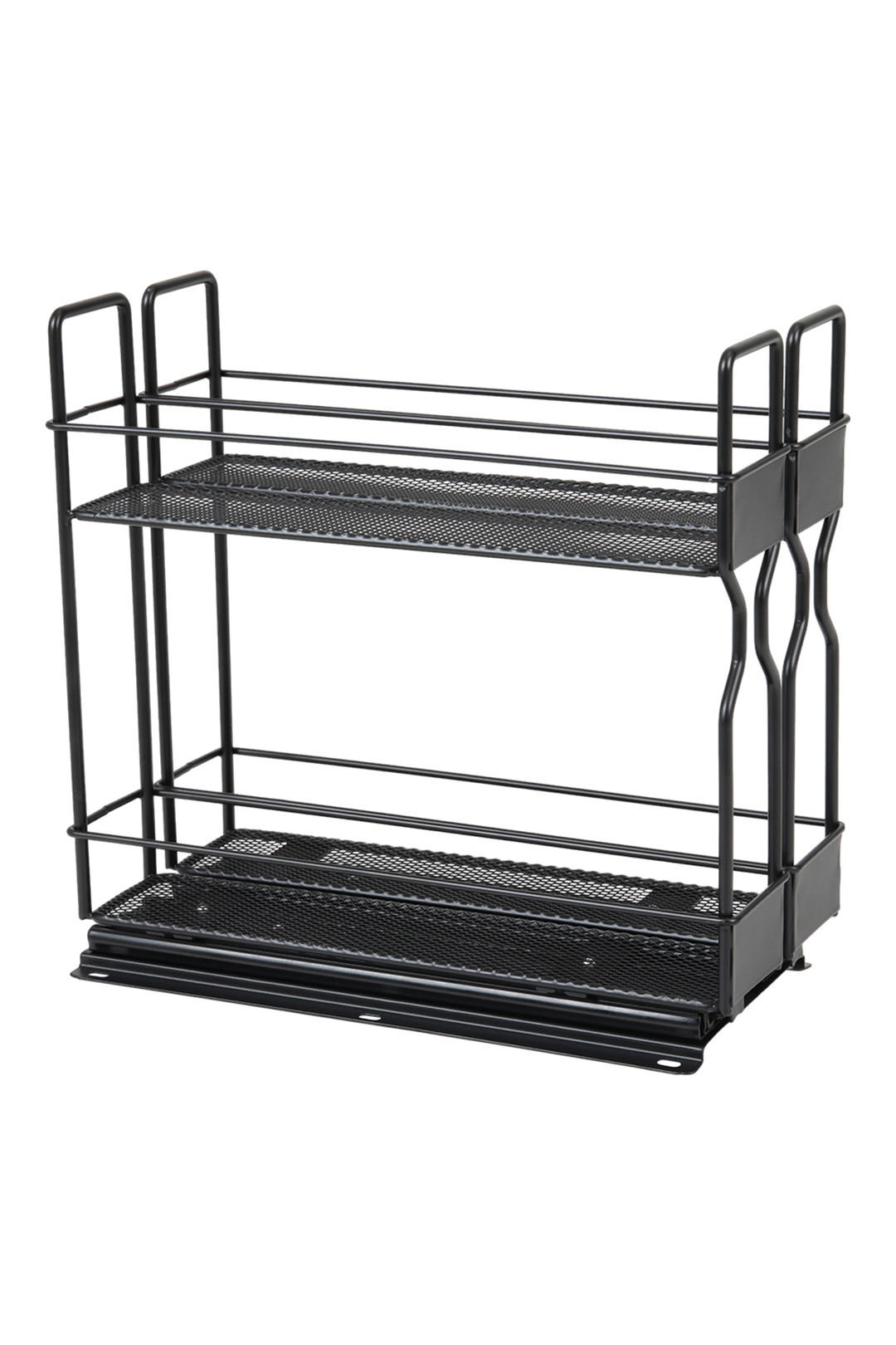 GEWÜRZREGALE mit Schienen Parallele ausziehbare - Schwarz, Metall (26.5/26.1/13.2cm) - Livingandhome