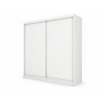 KLEIDERSCHRANK Steria 200 cm Weiß Griffe silber - Weiß, Holzwerkstoff (200/216/61cm) - KS Home Concept