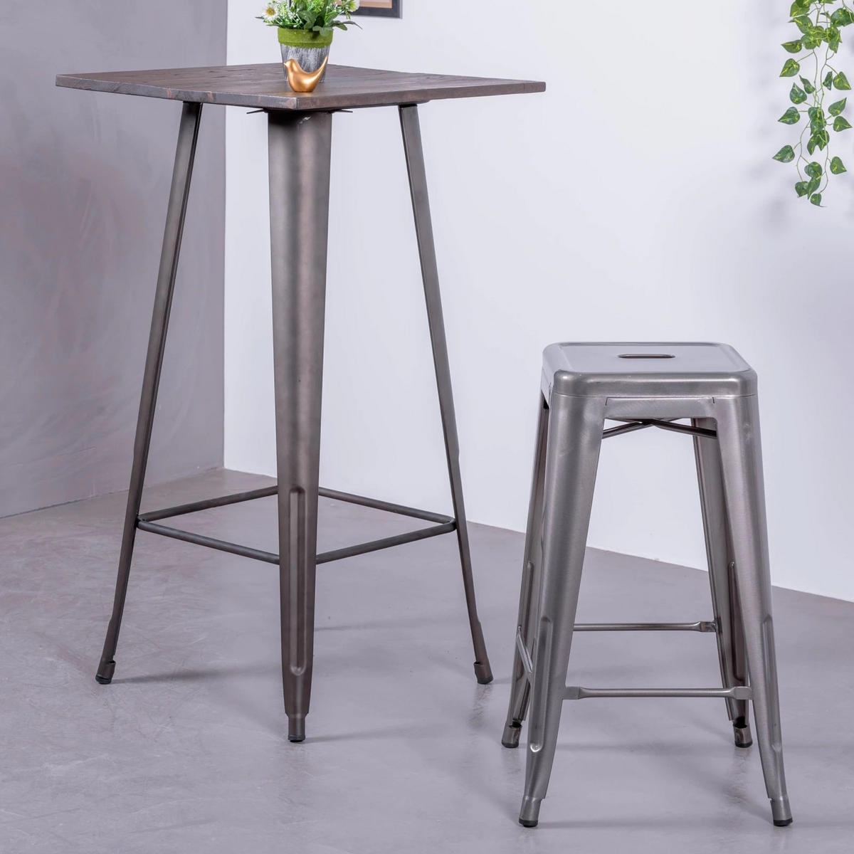 HOCKER Metall Alufarben - Alufarben, Metall (41/68/41cm) - Nest Dream