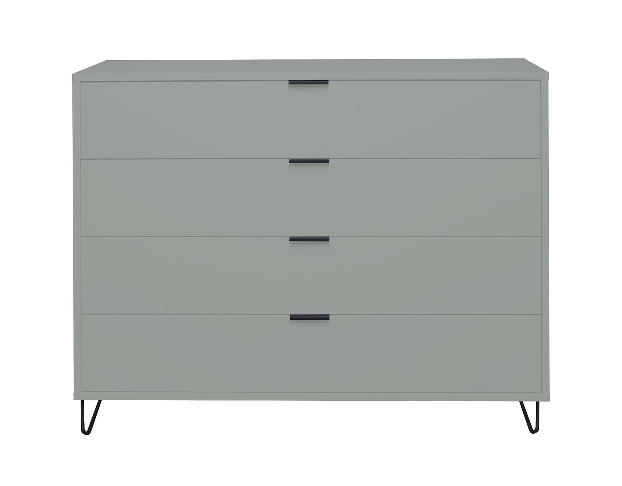 KOMMODE Erna 119x45x102 Pinie Green matt Lack - Grün, Holzwerkstoff (119/102/45cm) - 58aufmkessel