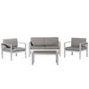 LOUNGE-SET 4-sitzer Aluminium Dunkelgrau Salerno - Grau, Metall - Beliani
