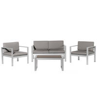 LOUNGE-SET 4-sitzer Aluminium Dunkelgrau Salerno - Grau, Metall - Beliani