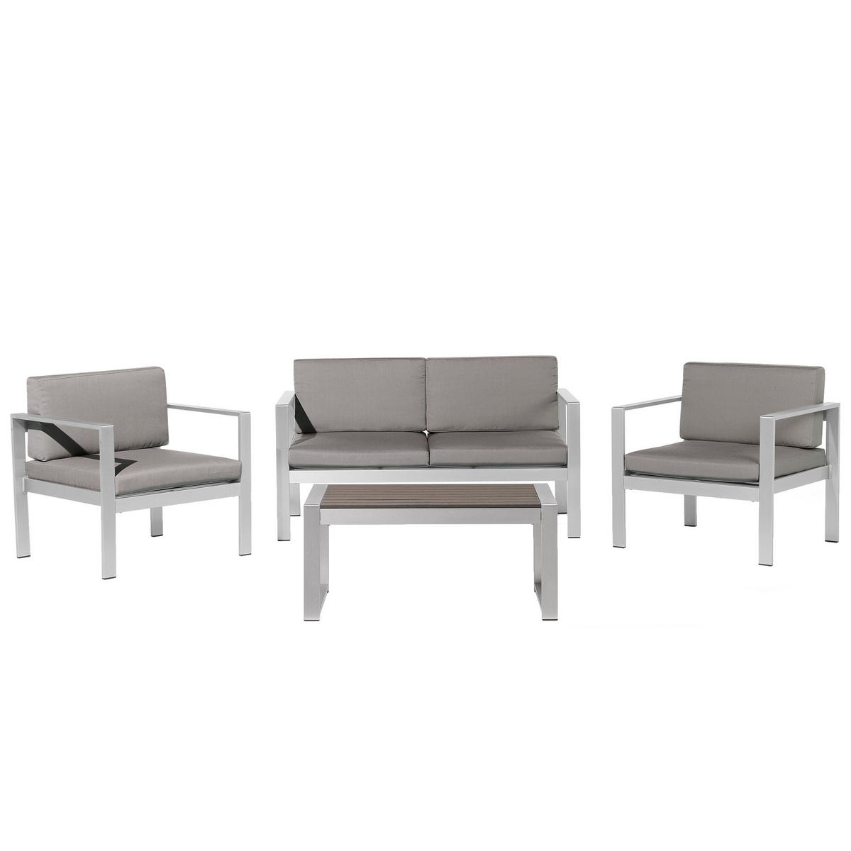 LOUNGE-SET 4-sitzer Aluminium Dunkelgrau Salerno - Grau, Metall - Beliani