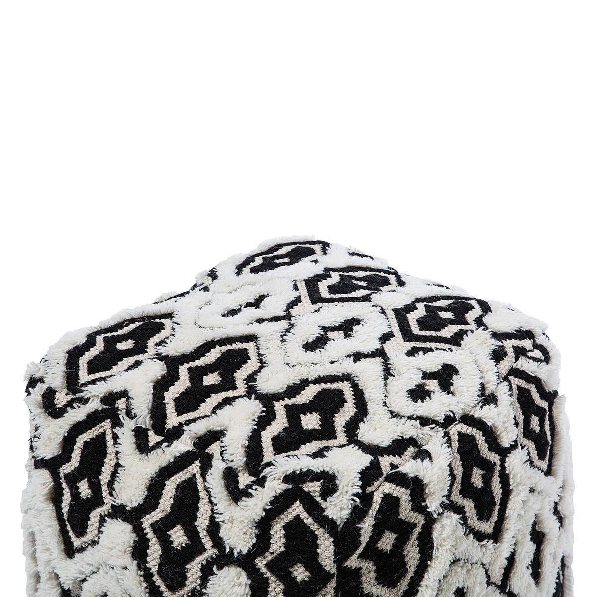 POUF Orai 45/45/45 cm - Schwarz, Naturmaterialien/Textil (45/45/45cm) - Beliani