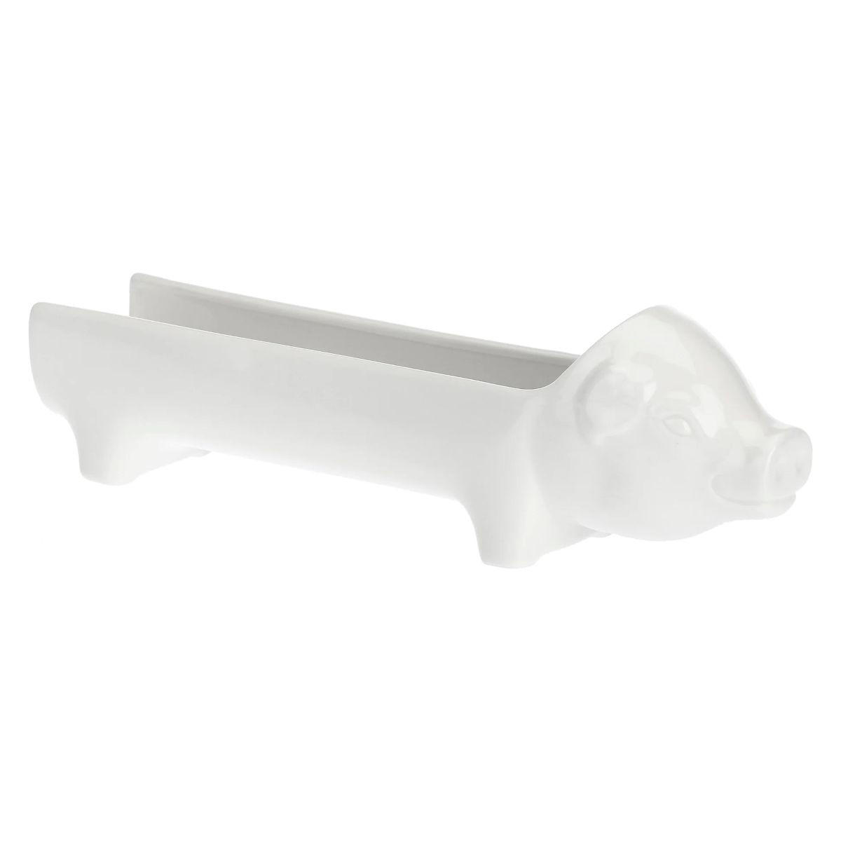 SALAMI-HALTER "Porcellino Salame" Fattoria 27,5 x 6 x 9 cm - Weiß, Keramik (27.5/6/9cm)