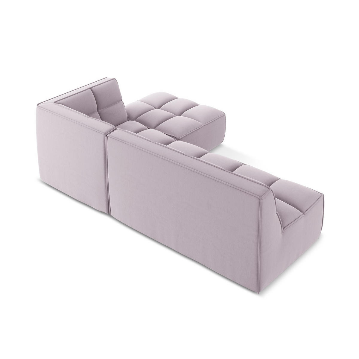 ECKSOFA Beidseitig Samt Stoff Violett - Lila/Flieder, Kunststoff/Textil (258/178cm) - LaMiaSofa