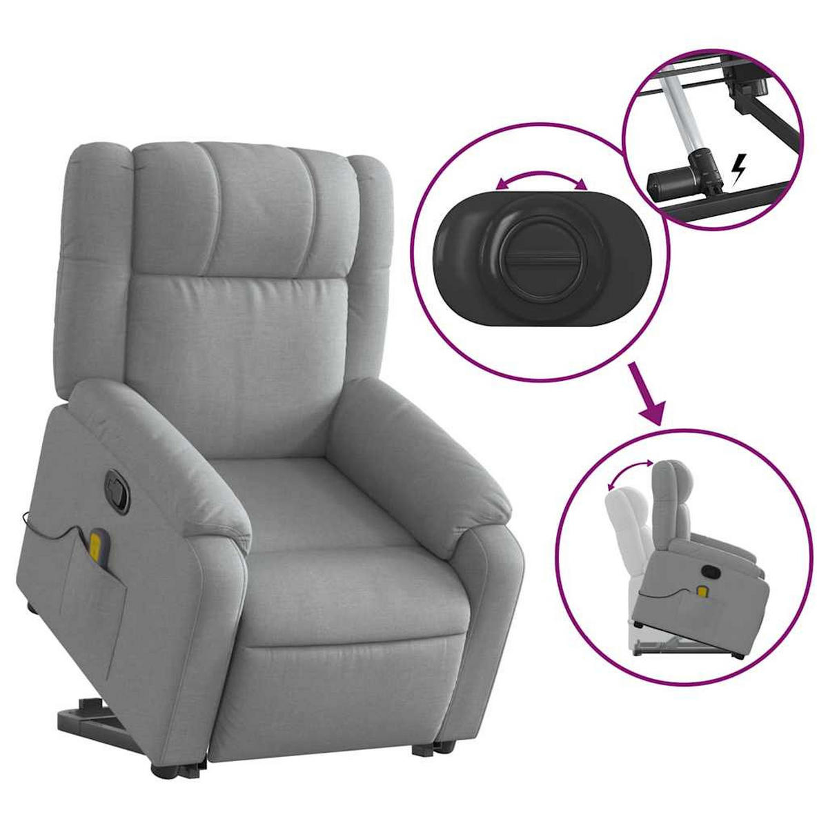 MASSAGESESSEL Macaulay - Grau, Metall (77/99/95cm) - Nettlife