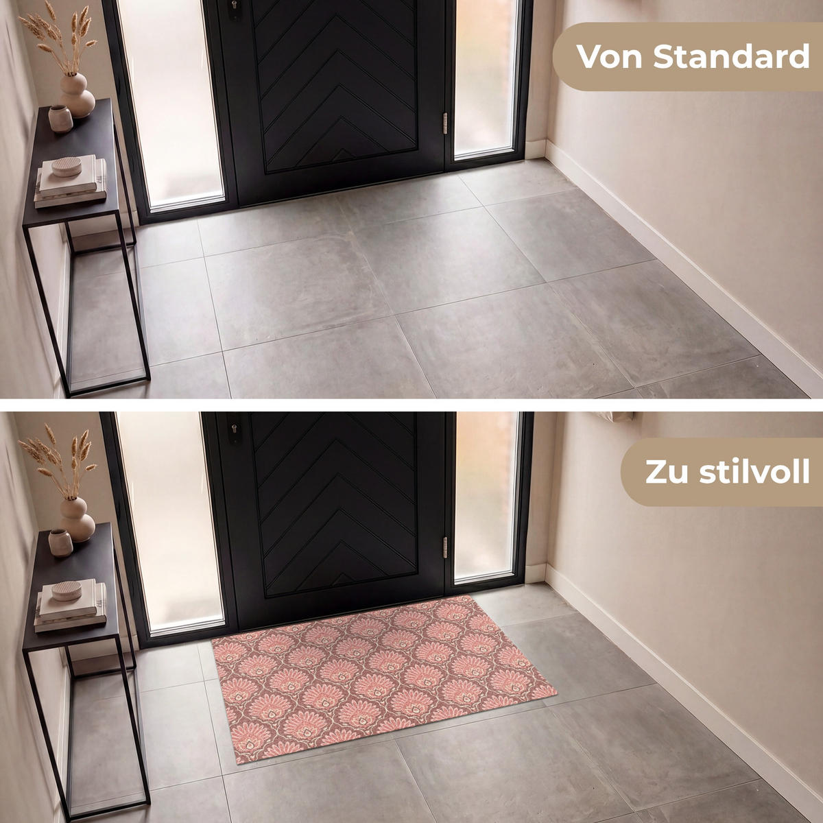 ROHOŽKA Motiv vějíře - vzor - růžová 120x80 cm - starorůžová, textil/umělá hmota (120/0.4cm) - MuchoWow