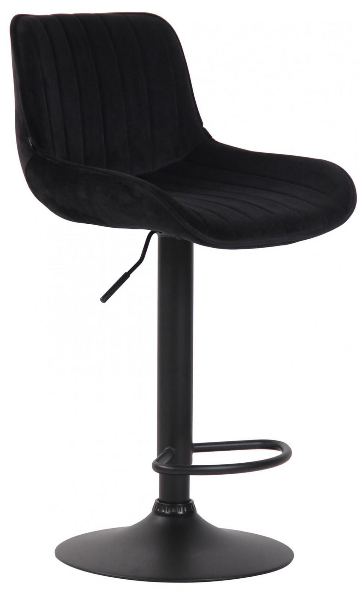 BARHOCKER 2er Set Samt schwarz - Schwarz, Textil/Metall (50/86/50cm) - CLP