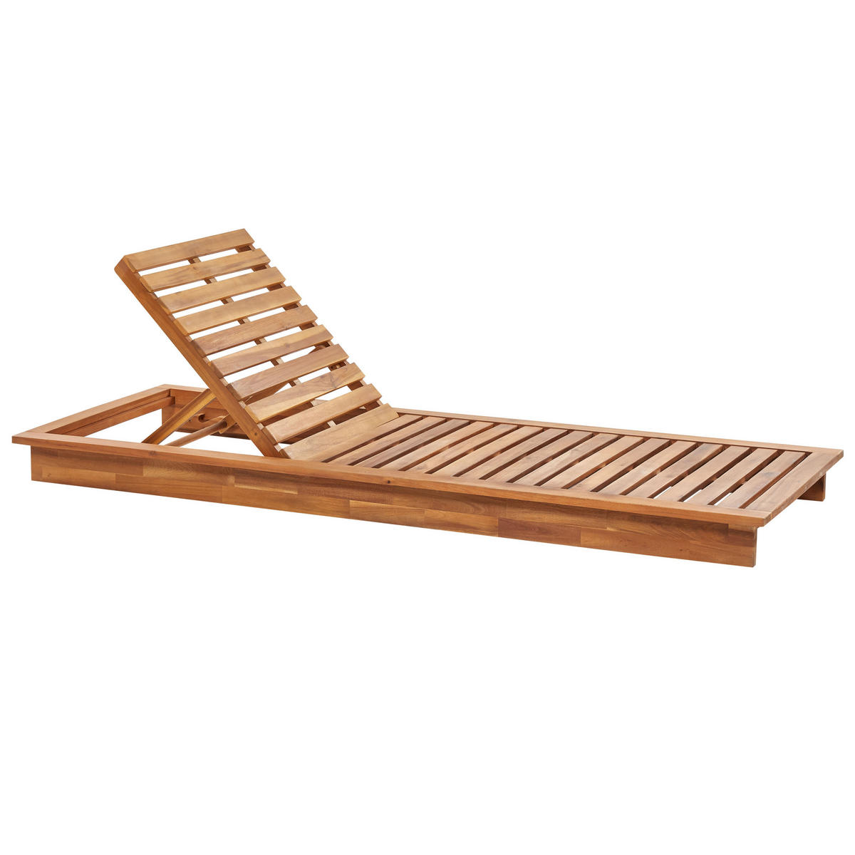 GARTENLIEGE hellbraun Granari - Hellbraun, Holz (70/77/190cm) - Beliani