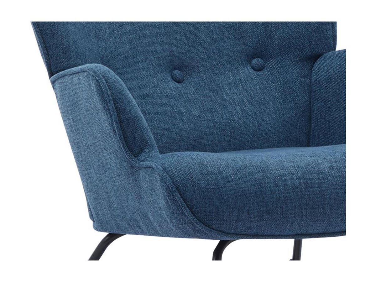 SCHAUKELSESSEL - melierter Stoff - Blau - ELMINA II - Blau, Textil (68/91/86cm) - Vente-Unique