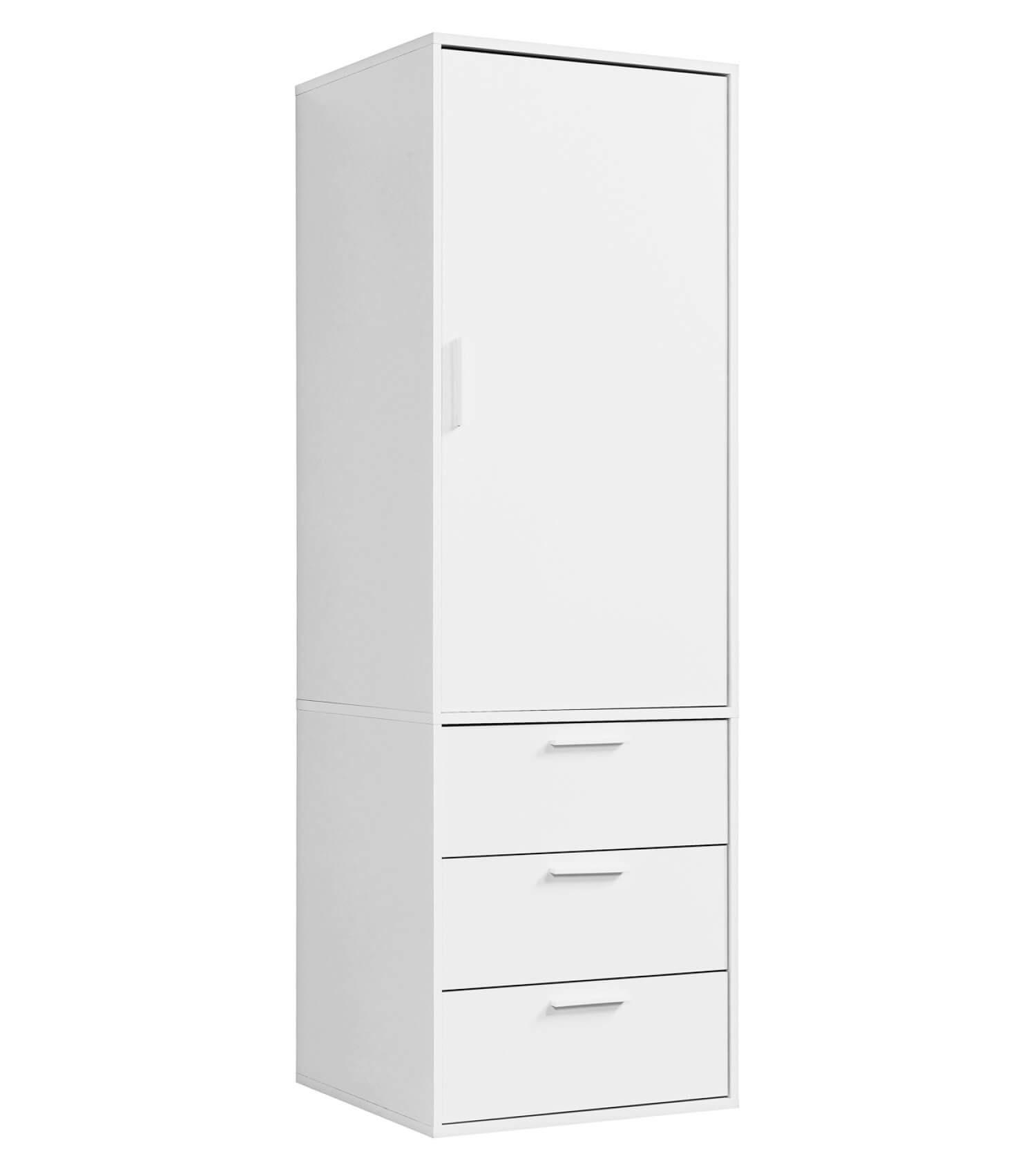 KLEIDERSCHRANK Der Grenzenlose - Weiß, Holzwerkstoff (60/187/58cm) - Mokebo