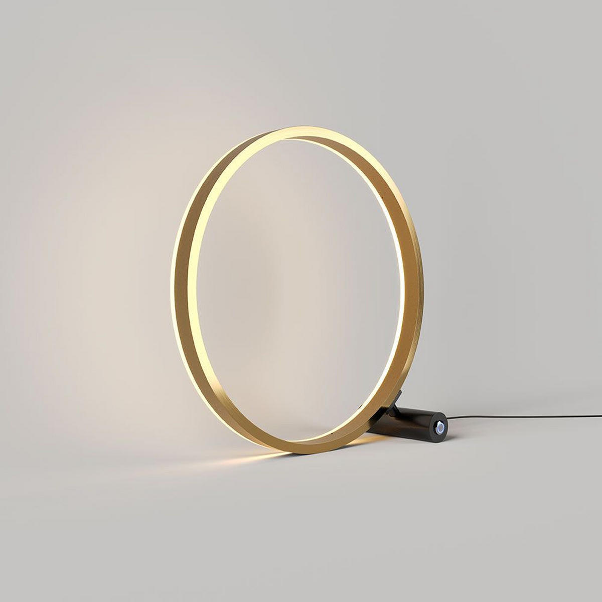LED-TISCHLAMPE Ring Direkt/Indirekt Schwarz/Gold Ø 40cm - Goldfarben/Schwarz, Metall (3.3/40/40cm) - s.luce