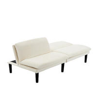 SOFA aus Samt und Holz mit 3-Stufen-Rückenlehne 2-Sitzer, beige - Beige, Textil (84/67/167cm) - Luhomfu