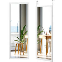 WANDSPIEGEL Türspiegel Weiß - Weiß, Glas (120/37/2cm) - COSTWAY
