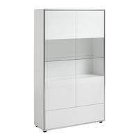 VITRINE Kenan Weiß Hochglanz 100/35/170 cm - Weiß, Holzwerkstoff (100/170/35cm) - ebuy24