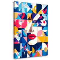 LEINWANDBILD Abstraktion Frau Bauhaus 80x120cm - Multicolor, Textil (80/120cm) - Feeby