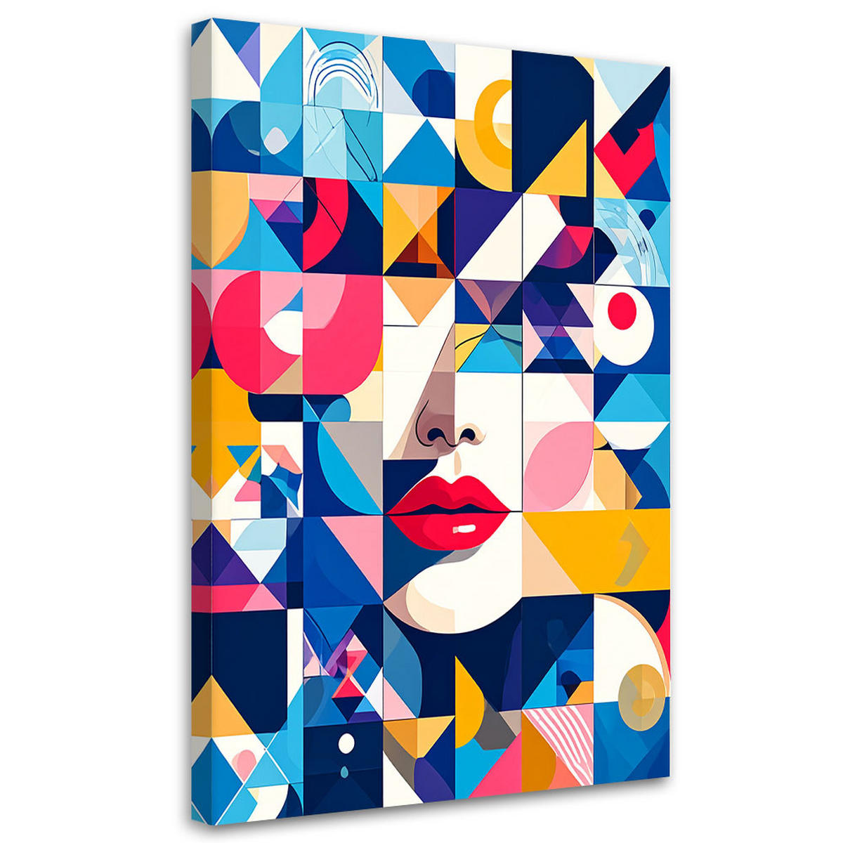 LEINWANDBILD Abstraktion Frau Bauhaus 80x120cm - Multicolor, Textil (80/120cm) - Feeby