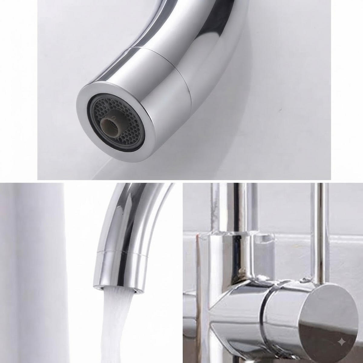 BADEZIMMERARMATUR mit Schlauch, 33.5cm hoch, silber - Silberfarben, Metall (51/6/28cm) - Vallsero