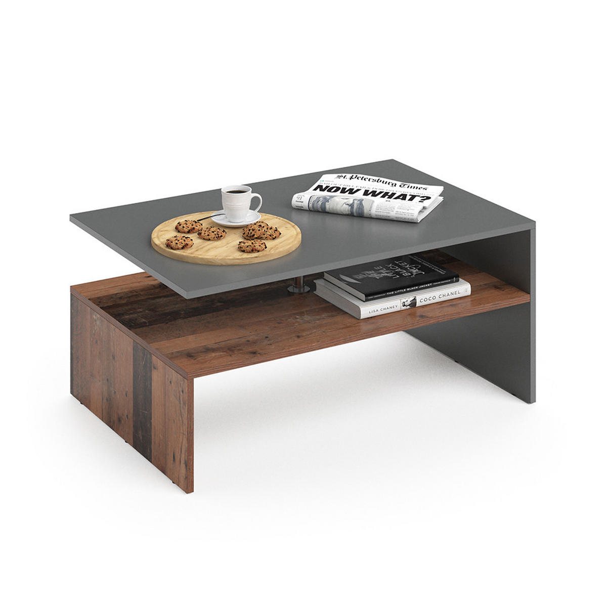 COUCHTISCH Amato Anthrazit 90 x 60 cm - Anthrazit, Holzwerkstoff (60/90/42cm) - Vicco