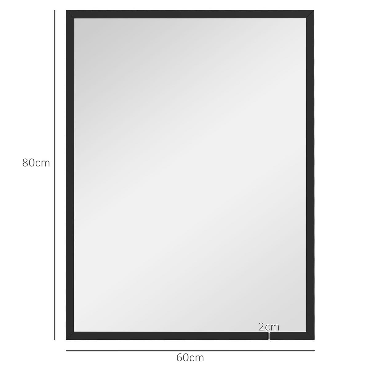 WANDSPIEGEL DE-14351 rechteckig mit schwarzem Rahmen Schwarz - Schwarz, Glas (60/80/2cm) - ComfortXL