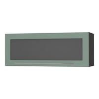 KLAPPHÄNGESCHRANK Kvantum W4BS/90 Mint Matt / Schwarz Matt 90 / 32,5 / 36cm - Schwarz/Mintgrün, Holz/Holzwerkstoff (90/36/32.5cm) - Feldmann-Wohnen