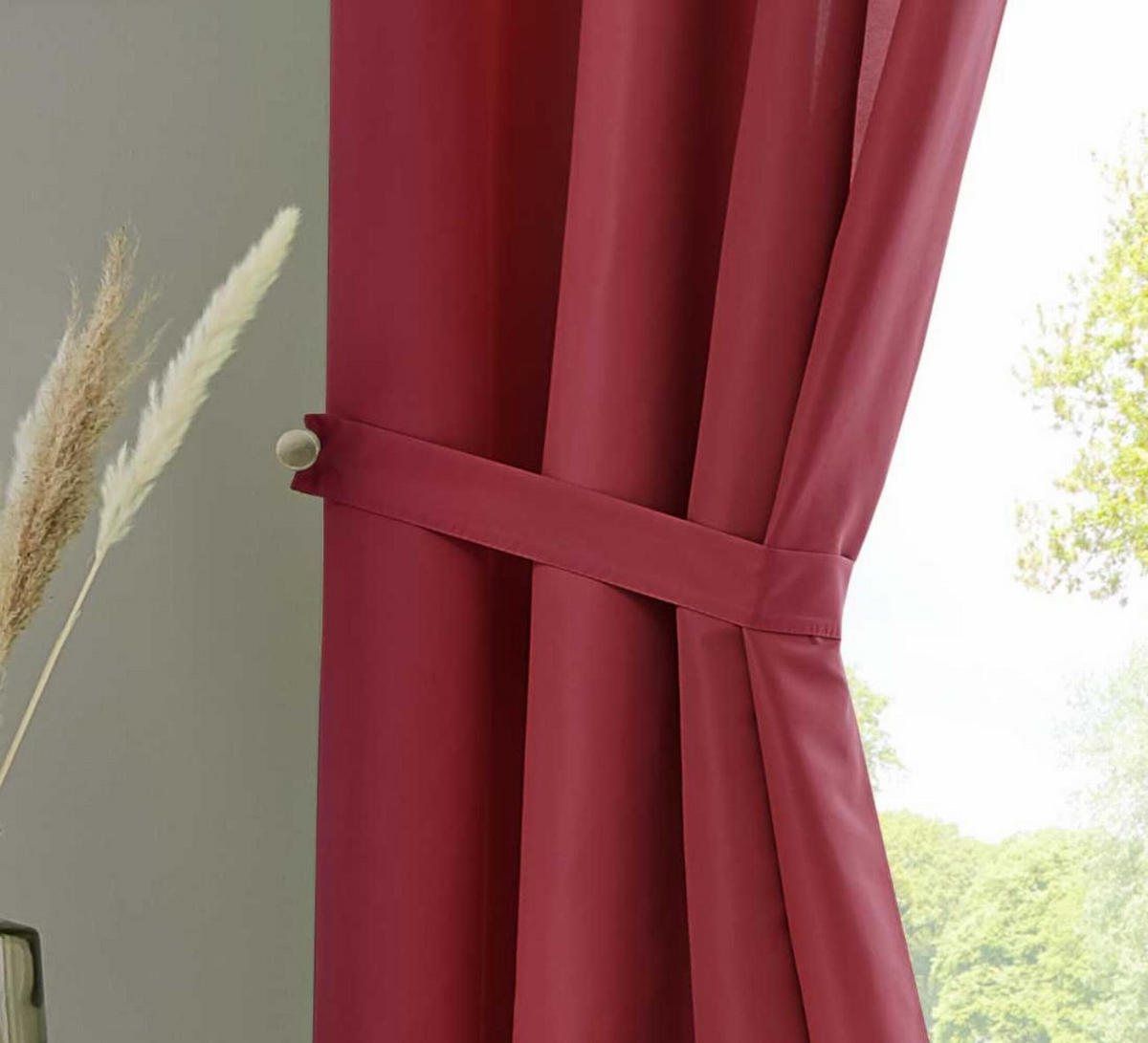 VORHANG 2ER SET BERLIN HxB 145x140cm Bordeaux - Bordeaux, Textil (140/145/145cm) - Gardinenbox
