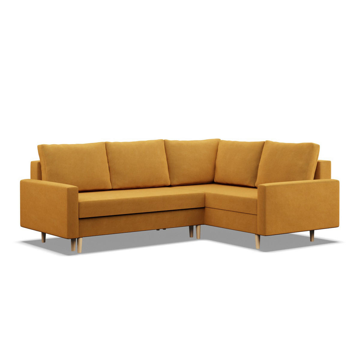 ECKSOFA RECHTS MIT SCHLAFFUNKTION BLANK, Gelb - Gelb, Textil (223/172cm) - Mebligo