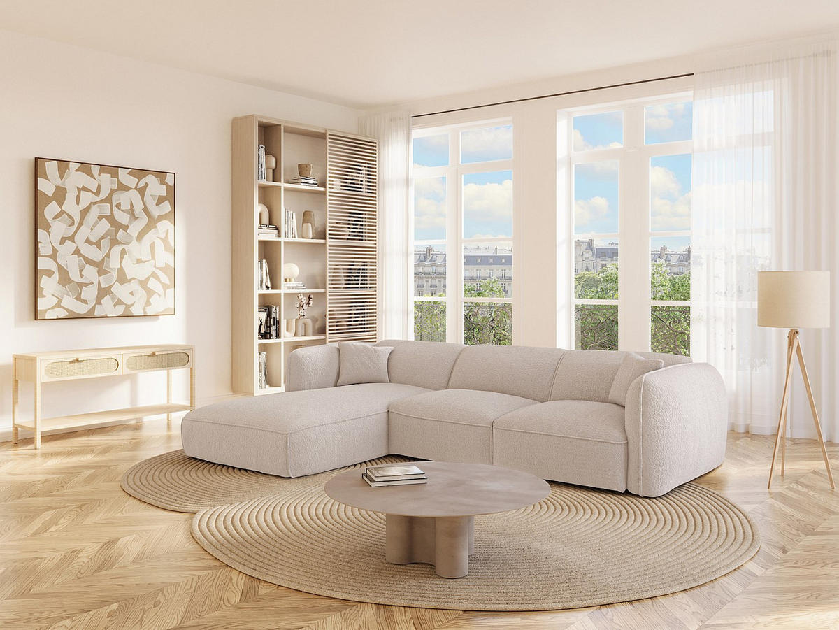 SOFA - 5 Personen - stoff - beige Camilio - Beige, Kunststoff/Textil (272/165cm) - Vente-Unique