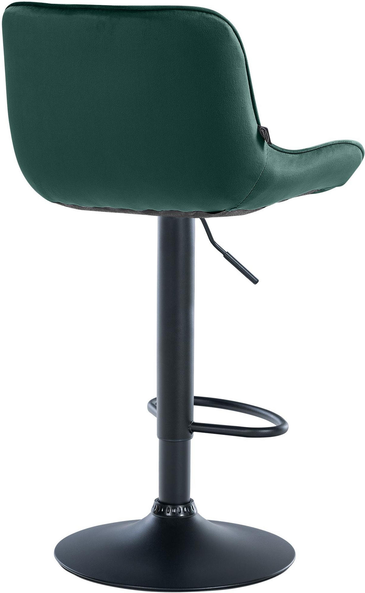 BARHOCKER 2er Set Samt grün - Schwarz/Grün, Textil/Metall (49/85/51cm) - CLP
