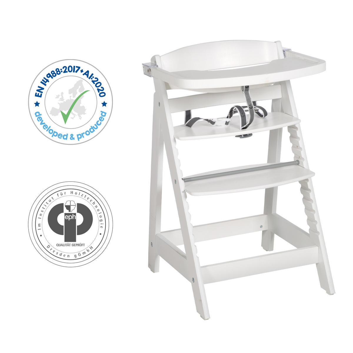 KINDERHOCHSTUHL - Sit Up Fun - weiß - Weiß, Holzwerkstoff (50/80/54cm) - Roba