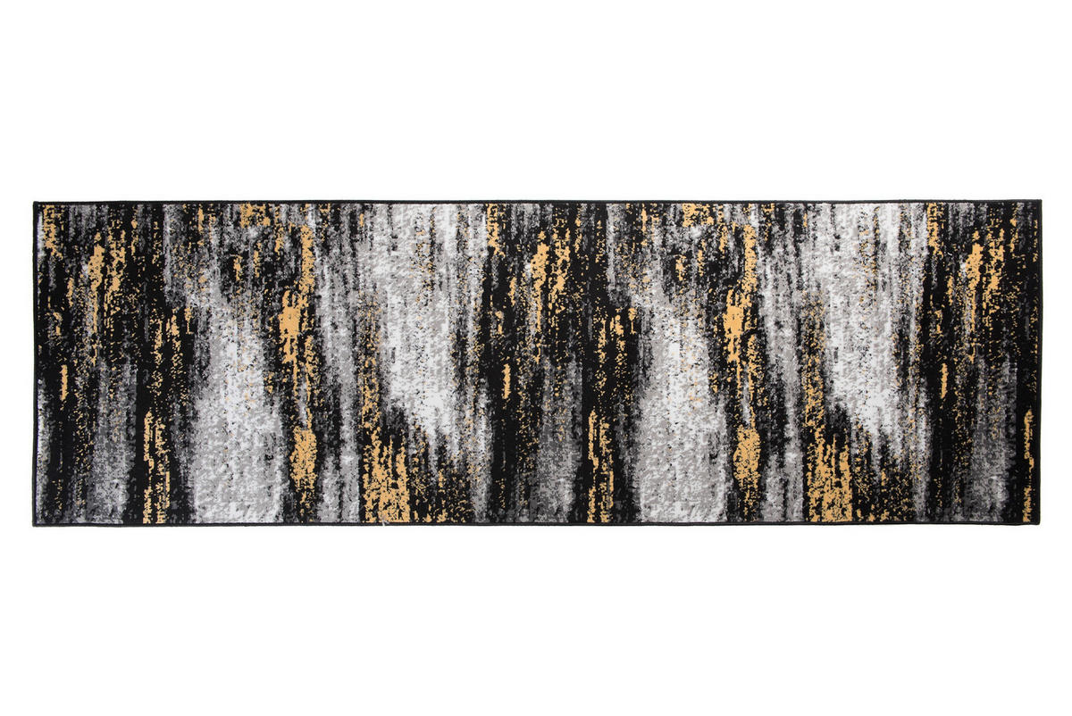 LÄUFER MAYA Schwarz Goldfarben 100/500 cm - Goldfarben, Textil (100/500cm) - Tapiso