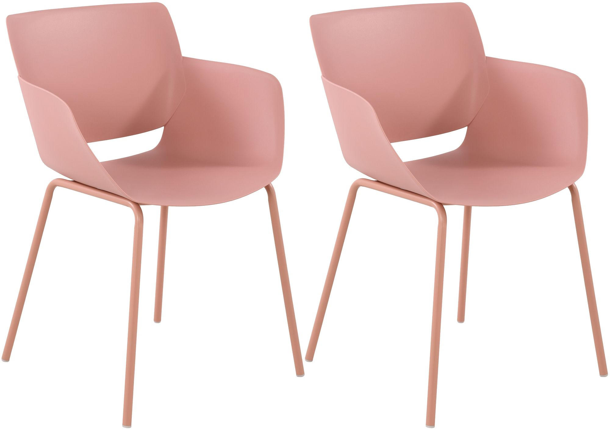STUHL 2 Kunststoff Pink - Pink, Kunststoff/Metall (58/80/54cm) - CLP