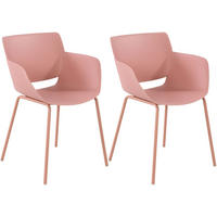 STUHL 2 Kunststoff Pink - Pink, Kunststoff/Metall (58/80/54cm) - CLP