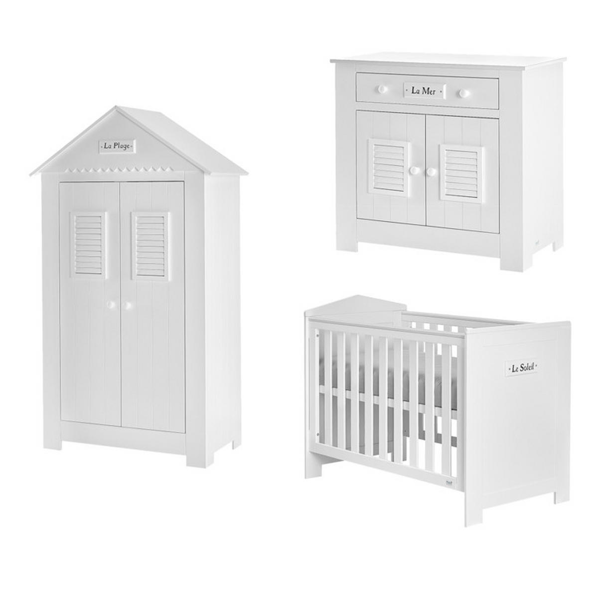 POKOJ PRO MIMINKO 3DÍLNÝ bílá - bílá, kompozitní dřevo (124/87/68cm) - Petits-meubles