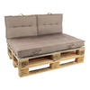 GARTEN-LOUNGESOFA aus Paletten, inkl. Sitzkissen, Taupe - Taupe, Holz (60/80/60cm) - Oviala