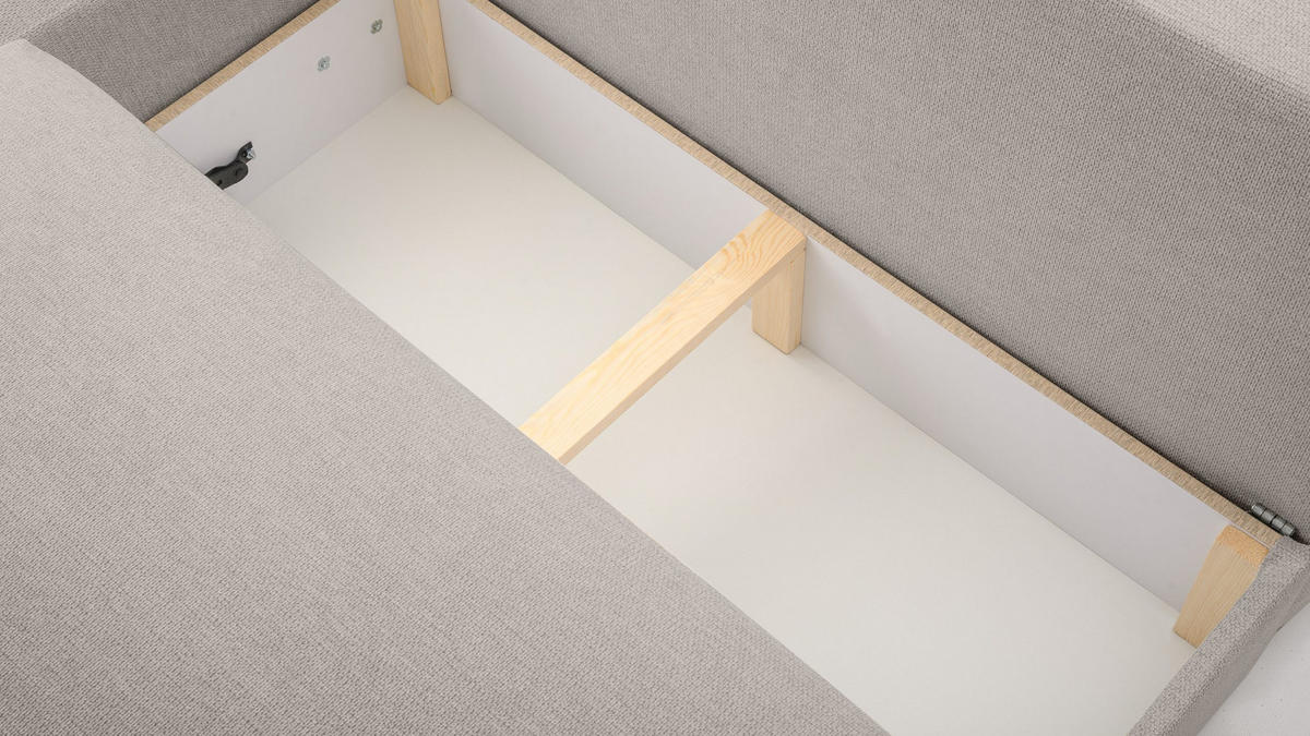 ECKSOFA mit Schlaffunktion Greste, Beige - Beige, Textil (150/223cm) - Meblito