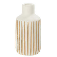 VASE YING - Holz - Weiß - S - Ø 18 cm - Weiß, Holz (33cm) - J-Line