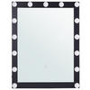 BADSPIEGEL mit LED-Beleuchtung schwarz rechteckig 50/60 cm Odenas - Schwarz, Metall (50/60/2cm) - Beliani