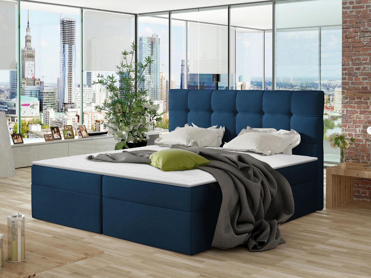 BOXBETT Nele - Blau, Holz/Holzwerkstoff (180/200cm) - MIRJAN24