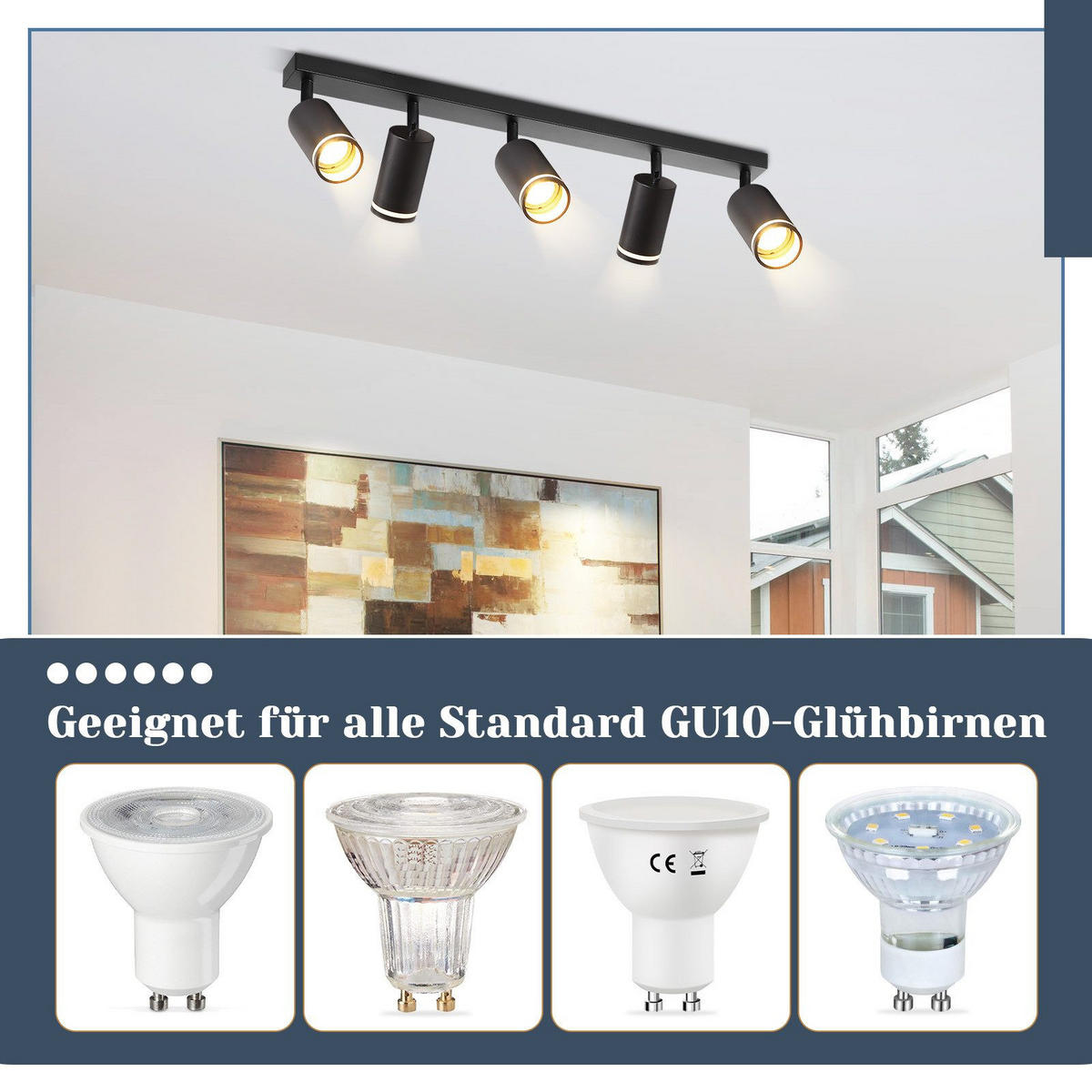 STRAHLER Tölz 5-flammig 73/5/17 cm - Schwarz, Metall (73/5/17cm) - Nettlife