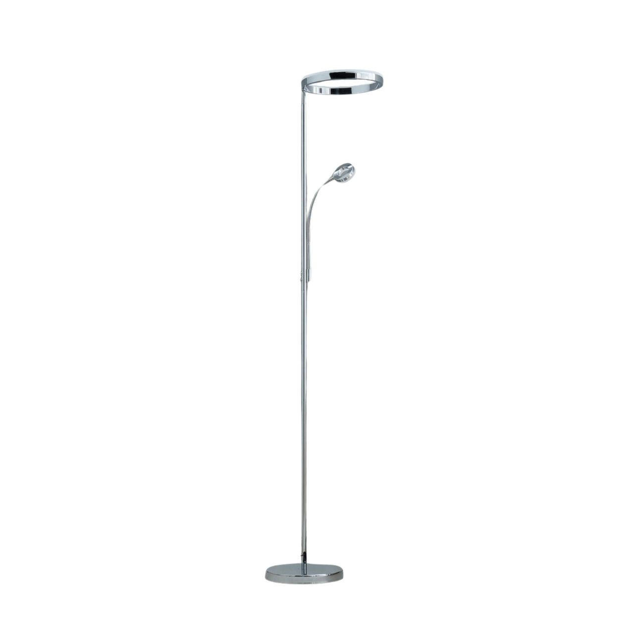 STEHLEUCHTE Pancho, Silber/Chrom, 430cm, Dimmbar - Chromfarben, Metall (430/430/180cm) - KOSILUM