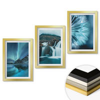 WANDBILDER 3er Set - 20x30 cm Goldrahmen - Winterlandschaften mit Wasserfällen - Goldfarben, Kunststoff (20/30cm) - ArtPrintCave