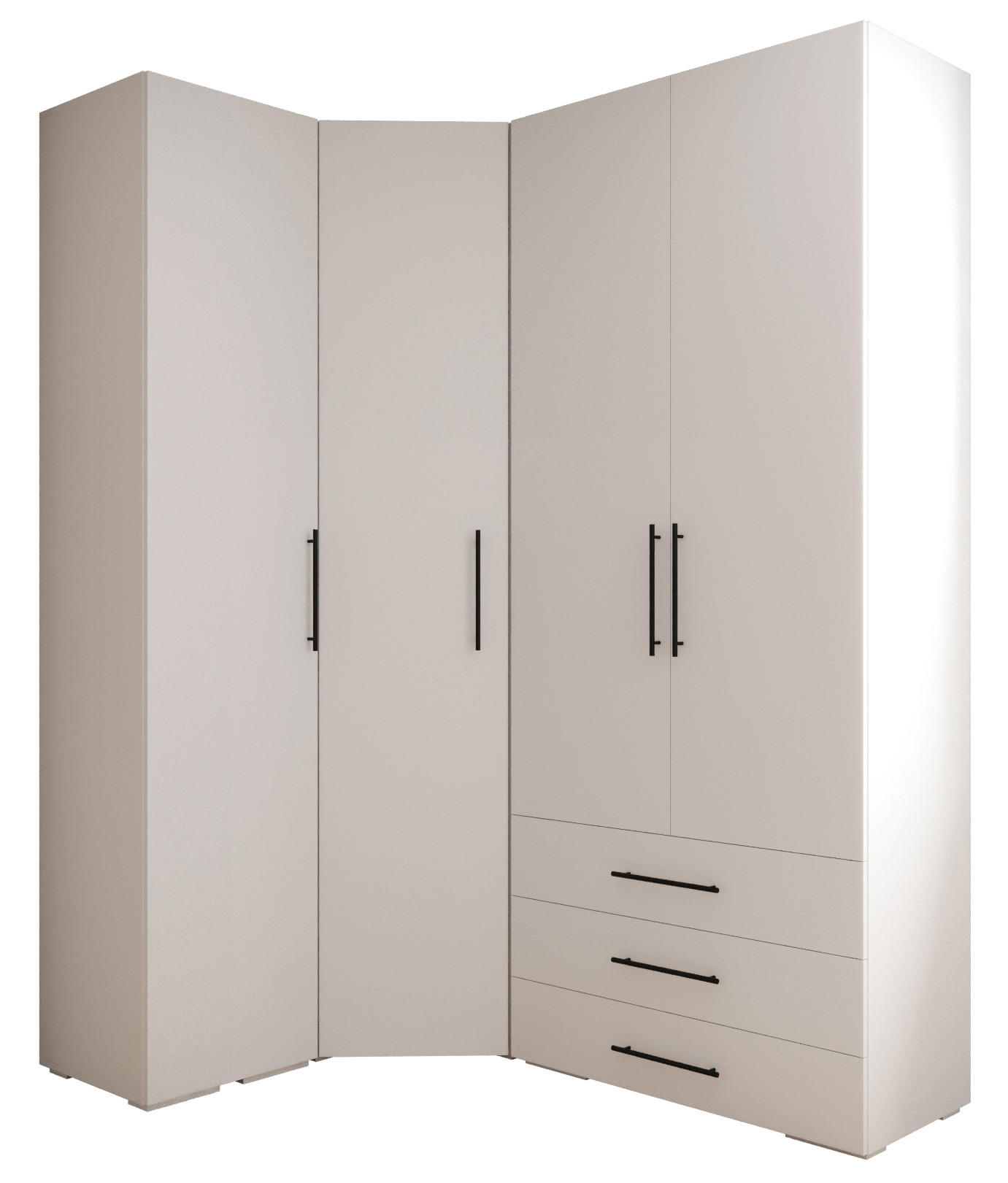 GARDEROBEN-SET 236,7/181,7/47 - Schwarz/Weiß, Holz/Kunststoff (181.7/236.7/47cm) - Abiks Möbel