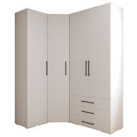 GARDEROBEN-SET 236,7/181,7/47 - Schwarz/Weiß, Holz/Kunststoff (181.7/236.7/47cm) - Abiks Möbel